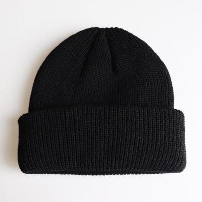 Effen kleuren korte winter brei Skullcap voor mannen/vrouwen maat: M (56-58cm) (zwart)