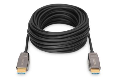 Digitus AK-330126-300-S HDMI-kabel HDMI Aansluitkabel HDMI-A-stekker, HDMI-A-stekker 30.00 m Zwart 8K UHD, Afgeschermd (dubbel)