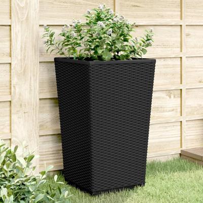 Plantenbakken 2 st 32,5x32,5x57 cm polypropeen zwart