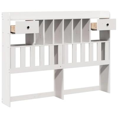 Hoofdbord met opbergruimte 140 cm massief grenenhout wit