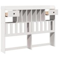 Hoofdbord met opbergruimte 140 cm massief grenenhout wit - thumbnail