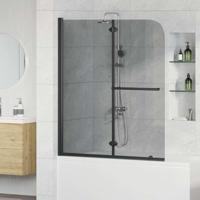 VidaXL Douche omhulsel zwart 95 x 140 cm esg-glas en aluminium - thumbnail