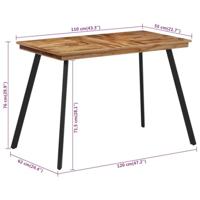 Eettafel 120x62x76 cm massief teakhout - thumbnail