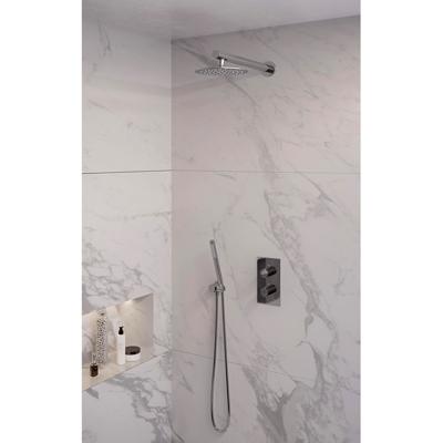 Chrome Edition thermostatische inbouw regendouche set met 3-weg omstelling, 30 cm douchekop en handdouche