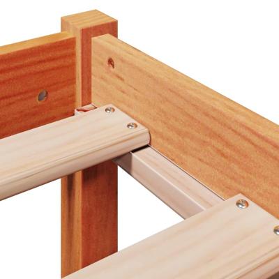Bedframe met hoofdbord massief grenenhout wasbruin 120x200 cm