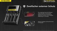 NiteCore CI4 Batterijlader Li-ion, NiCd, NiMH 10440, 14500, 14650, 16500, 16340, 16650, 17350, 17500, 17650, 17670, 18350, 18490, 18500, 18650, 18700, 21700, - thumbnail
