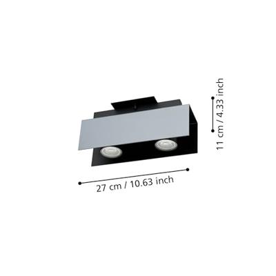 Eglo PlafondlampViserba 2-lichts wit en zwart - 97395