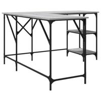 Bureau 139x139x75 cm bewerkt hout grijs sonoma eikenkleurig - thumbnail