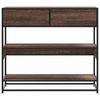 Wandtafel 90x35x80 cm bewerkt hout bruin eikenkleur - thumbnail