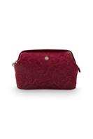 Pip Studio Toilettas Buidel Extra Groot Velvet Quiltey Days Rood - thumbnail
