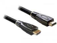 Delock 82739 HDMI-kabel HDMI Aansluitkabel HDMI-A-stekker 5 m Zwart 4K UHD, Vergulde steekcontacten, Afgeschermd (drievoudig), Verdraaid - thumbnail
