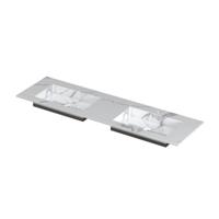 INK Post Wastafel Keramische Slab Envelop Bak Dubbel 2 Kraangaten - 1600x450x10 mm - Statuario Glans - thumbnail