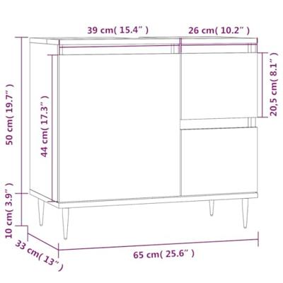 Badkamerkast 65x33x60 cm bewerkt hout grijs sonoma eikenkleurig