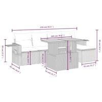6-delige Loungeset met kussens poly rattan beige - thumbnail