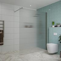 Fortifura Galeria inloopdouche - 160x200cm - ribbelglas - wandarm - Geborsteld Gunmetal PVD SW797956/SW797907 - thumbnail