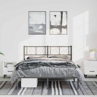 Bedframe met hoofdbord metaal zwart 135x190 cm - thumbnail