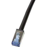 LogiLink CQ7033S RJ45 Netwerkkabel, patchkabel CAT 6A S/FTP 1.00 m Zwart Afgeschermd, UV-bestendig, Oliebestendig 1 stuk(s) - thumbnail
