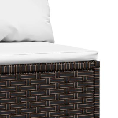 Tuinmiddenbanken met kussens 2 st poly rattan bruin Tuinmiddenbanken met kussens 2 st poly rattan bruin