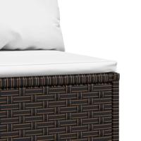 Tuinmiddenbanken met kussens 2 st poly rattan bruin - thumbnail