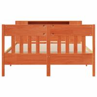 Bed met boekenkast zonder matras grenenhout wasbruin 160x200 cm - thumbnail