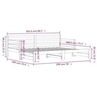 Slaapbank met onderschuifbed 90x200 cm massief grenenhout zwart - thumbnail