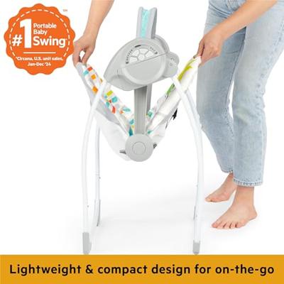 BRIGHT STARTS Playful Paradise draagbare babyschommel, compact en automatisch met muziek, vanaf de geboorte BRIGHT STARTS Playful Paradise draagbare babyschommel, compact en automatisch met muziek, vanaf de geboorte