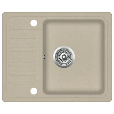 VidaXL Gootsteen enkele bak graniet beige