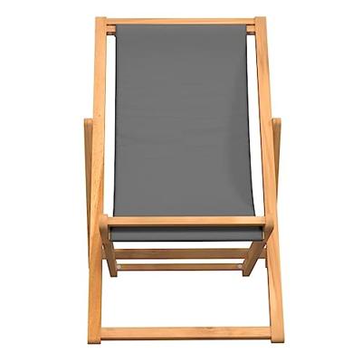 Strandstoel inklapbaar massief teakhout grijs Strandstoel inklapbaar massief teakhout grijs