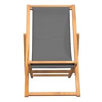 Strandstoel inklapbaar massief teakhout grijs - thumbnail