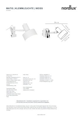 Nordlux Design klemlampjeMatis wit - 2512222001