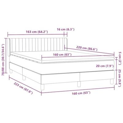 Boxspring met matras fluweel donkergroen 160x220 cm
