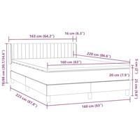 Boxspring met matras fluweel donkergrijs 160x220 cm - thumbnail