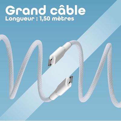 T'nB - Magnetische USB C naar USB C-kabel, snel opladen 60 W, magnetische nylon mantel en knoopbescherming, lengte 1,5 m, compatibel met Apple iPhone 15/15 Pro / 15 Pro Max / 16/16 Pro / 16 Pro Max -