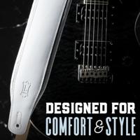Levys Leathers M26PD-DBR gevoerde lederen gitaarband - donkerbruin - thumbnail