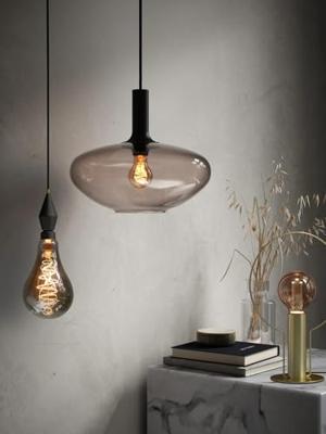 Deco E27 A60 lichtbron spiraal amberglas dimbaar