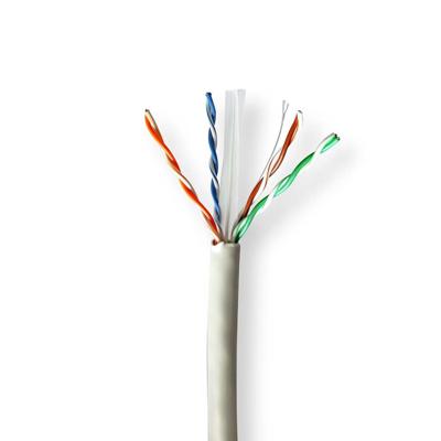 Nedis CCBG8525GY100S Netwerk Kabel Rol Cat6 Solid U/utp Koper 100.0 M Binnenshuis Rond Lszh Grijs Gift Box