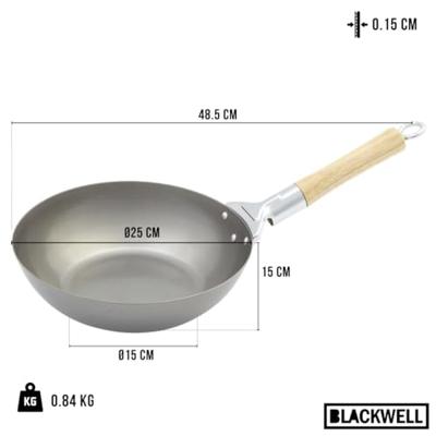 Blackwell Wokpan Voccelli Carbonstaal - ø 25 cm - zonder anti-aanbaklaag
