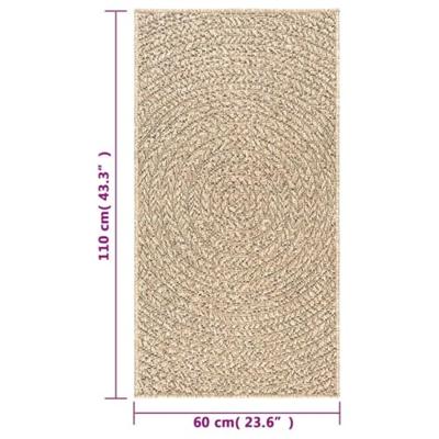 VidaXL Vloerkleed zizur binnen en buiten 60x110 cm jute look