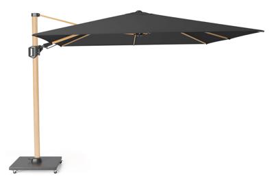 Zweefparasol Challenger T2 Premium 300x300 cm vervaagd zwart oak kleurig frame zonwering Platinum - Platinum
