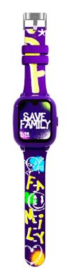 SaveFamily ICONIC PLUS 2 connected horloge met GPS voor kinderen, WhatsApp, Spotify, AI, videogesprekken, muziek, Bluetooth, App Store, SOS, chatten, beveiligde zone (stijl Graffiti, Iconic Plus 2)