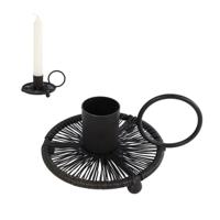 Gifts Amsterdam kandelaar draad s zwart metaal 11x8,5x2,5cm - thumbnail