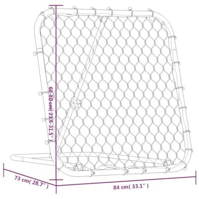 Voetbalrebounder verstelbaar 84x73x60-80 cm staal zwart