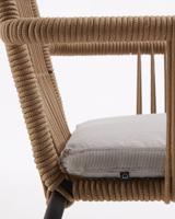 Kave Home - Samanta stoel in beige touw en gegalvaniseerde stalen - thumbnail