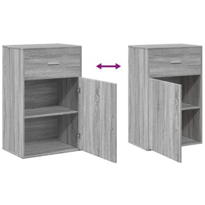 Opbergkast 56,5x39x90 cm bewerkt hout grijs sonoma eikenkleurig - thumbnail