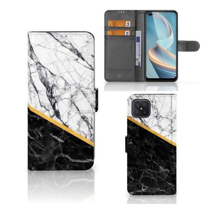 OPPO Reno4 Z | Bookcase | Marmer Wit Zwart - Origineel Cadeau Man