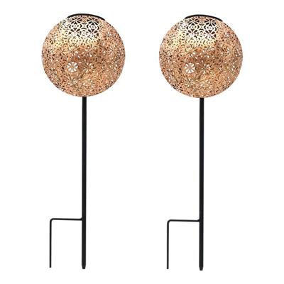 Set di 2 luci solari da piantare - LUMISKY - AGADIR - H45 cm - Stile orientale - LED bianco caldo