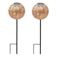 Set di 2 luci solari da piantare - LUMISKY - AGADIR - H45 cm - Stile orientale - LED bianco caldo - thumbnail