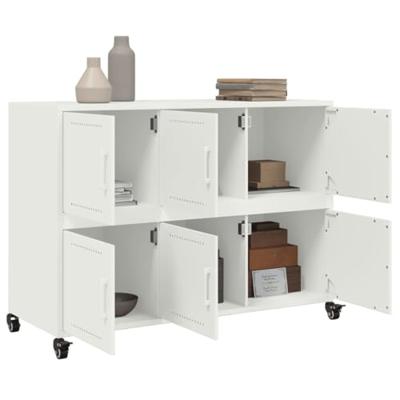 Dressoir 100,5x39x72 cm staal wit