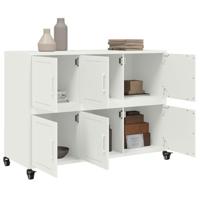 Dressoir 100,5x39x72 cm staal wit - thumbnail
