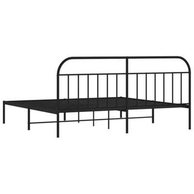 Bedframe met hoofdbord metaal zwart 200x200 cm